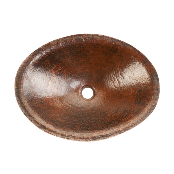 PVOVAL20 - Oval Hand Forged Old World Copper Vessel Sink