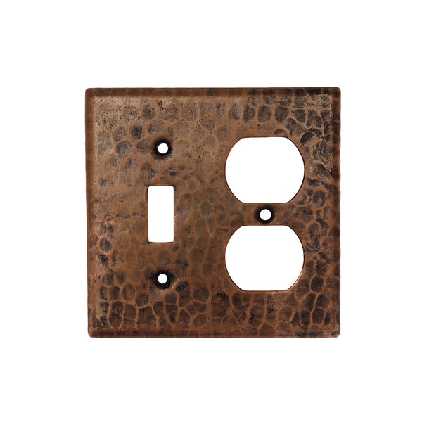 SCOT - Copper Combination Switchplate, 2 Hole Outlet and Single Toggle Switch